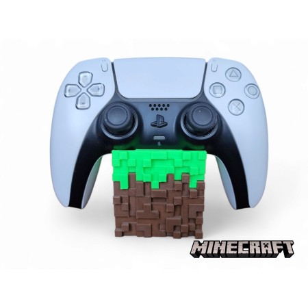 Soporte para joysticks PS5 y PS4 en forma de Cubo de Minecraft